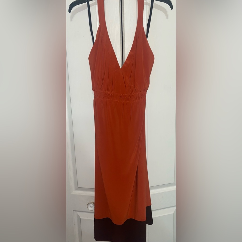 NWOT Orange & Brown Dress